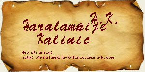 Haralampije Kalinić vizit kartica